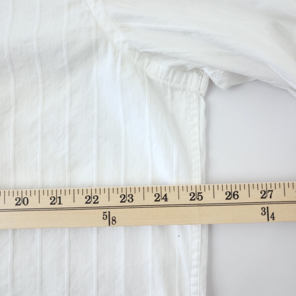 Alfani Men's White Tonal Stripe Button Down Shirt XL Long Sleeve 100% Cotton - Picture 6 of 8